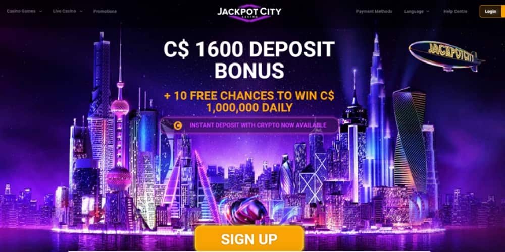 Jackpot City Interface