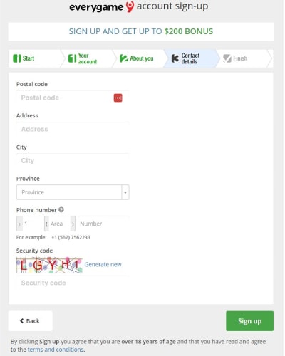 Online Poker Canada Registration Step 5